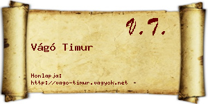 Vágó Timur névjegykártya
